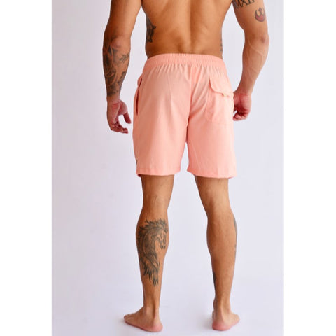 SHORT LINHO MASC LISO SALMAO