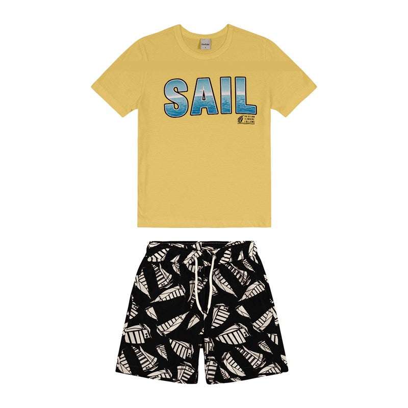 CONJUNTO MAS CAMIS SAIL OCEAN C BERM BAR AMARELO