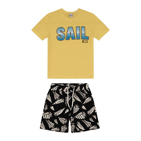 CONJUNTO MAS CAMIS SAIL OCEAN C BERM BAR AMARELO