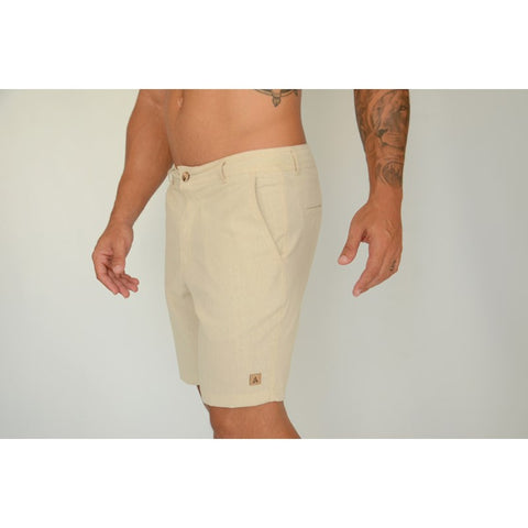 BERMUDA LINHO CASUAL MASC DOMMER CAQUI CAQUI