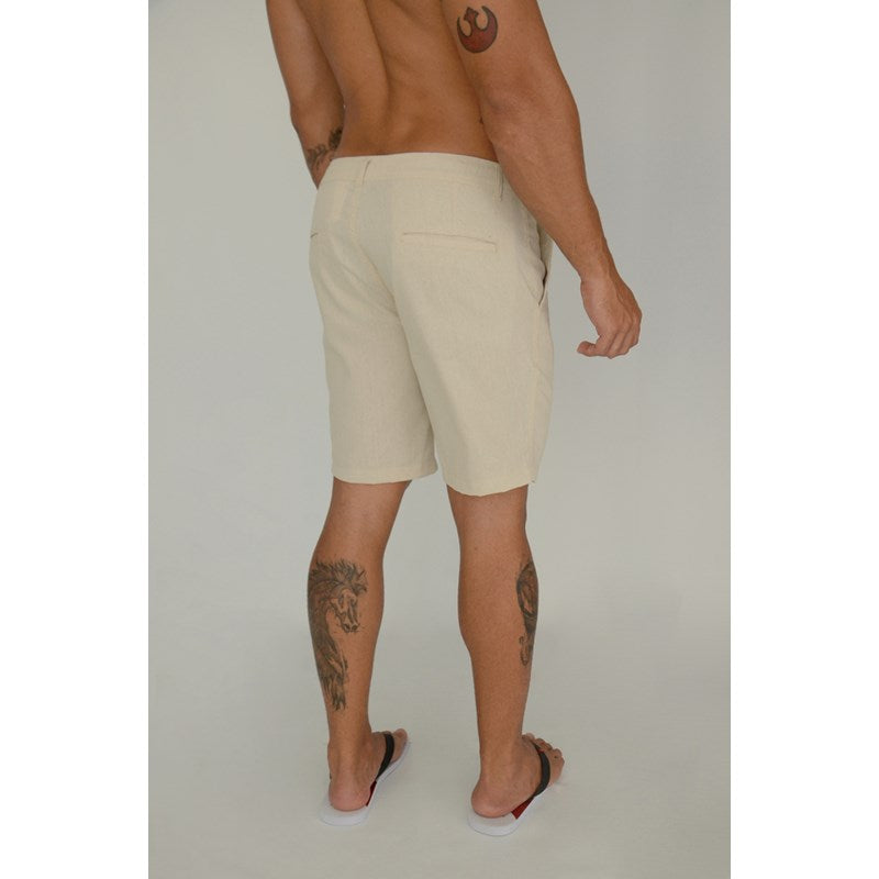 BERMUDA LINHO CASUAL MASC DOMMER CAQUI CAQUI