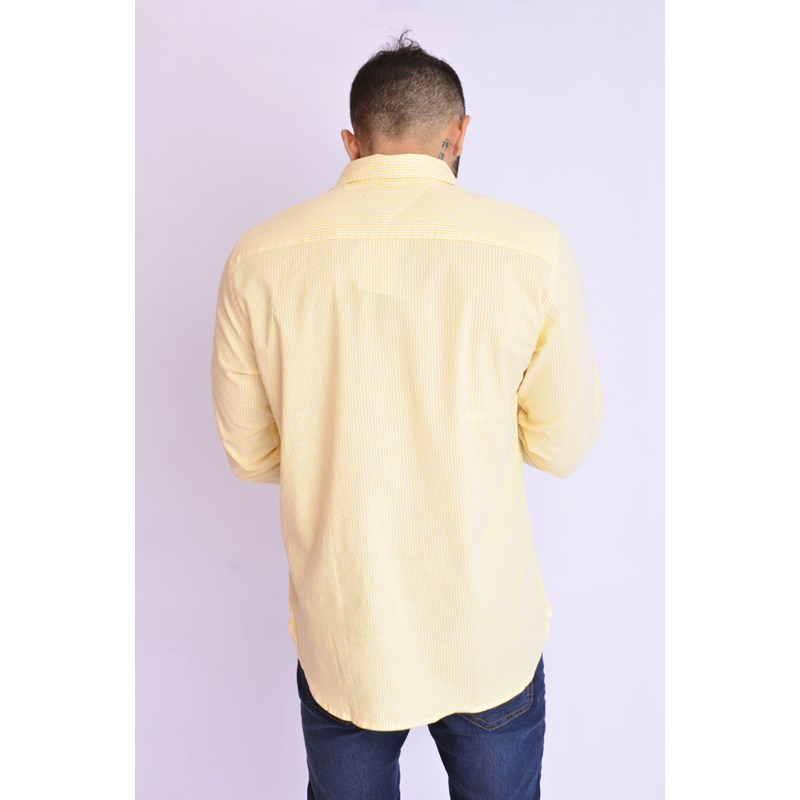 CAMISA TOMMY MAS 1985 FLEX OXFORD STRIPE AMARELO