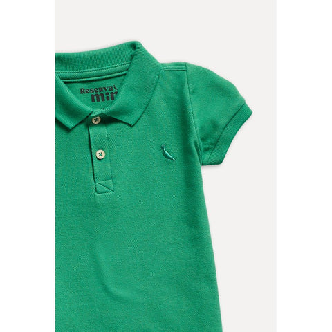 BODY POLO RESERVA MINI BB MC PIQUET VERD VERDE BANDEIRA