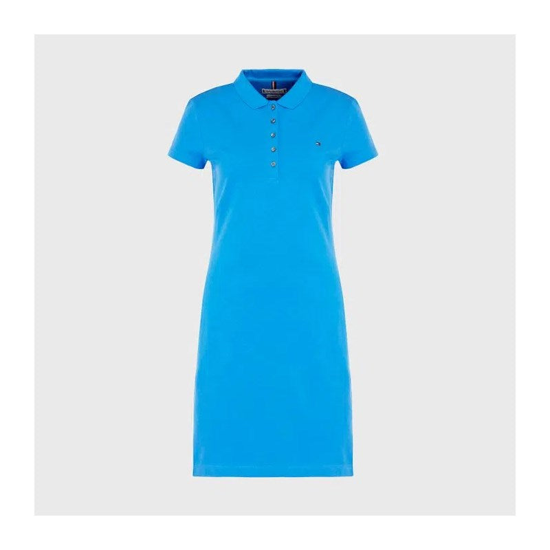 VESTIDO TOMMY FEM SLIM POLO DRESS THC4G AZUL MEDIO