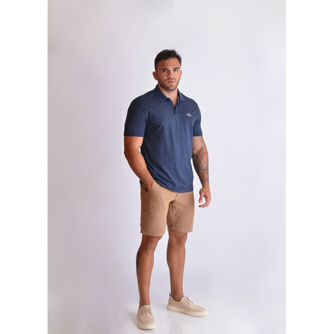 POLO CKJ MASC MC LOGO RE ISSUE PEITO MARINHO