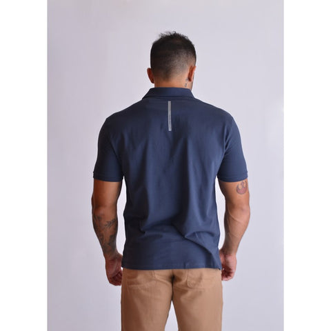 POLO CKJ MASC MC LOGO RE ISSUE PEITO MARINHO