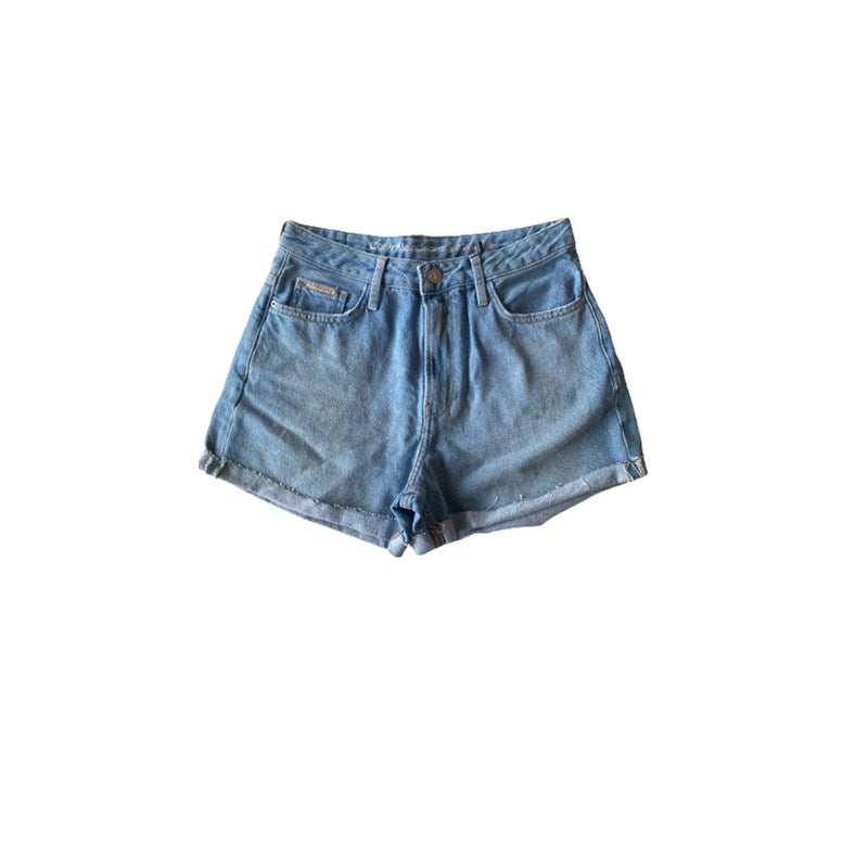 SHORTS CKJ FEM JEANS CINTURA ALTA RECYCK AZUL CLARO