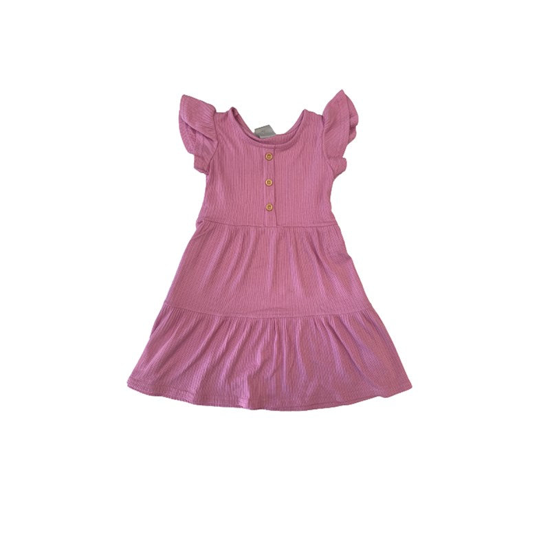 VESTIDO MC ELAST C BARRA RIB CANEL ROSA ROSA