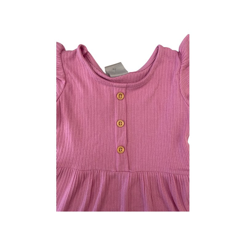 VESTIDO MC ELAST C BARRA RIB CANEL ROSA ROSA