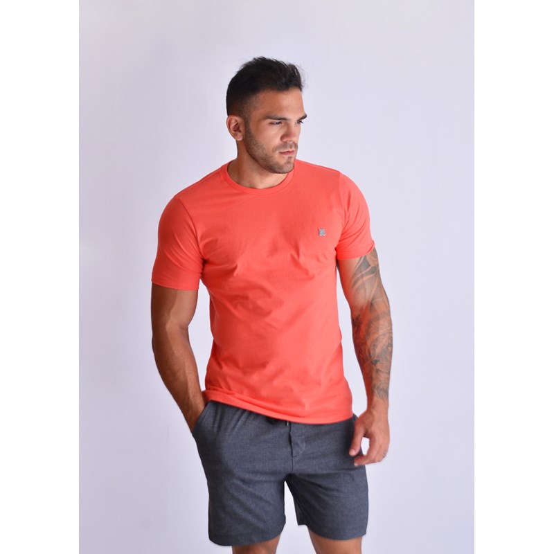 CAMISETA BASICA MASC BRENDON LARANJA ESC LARANJA ESCURO