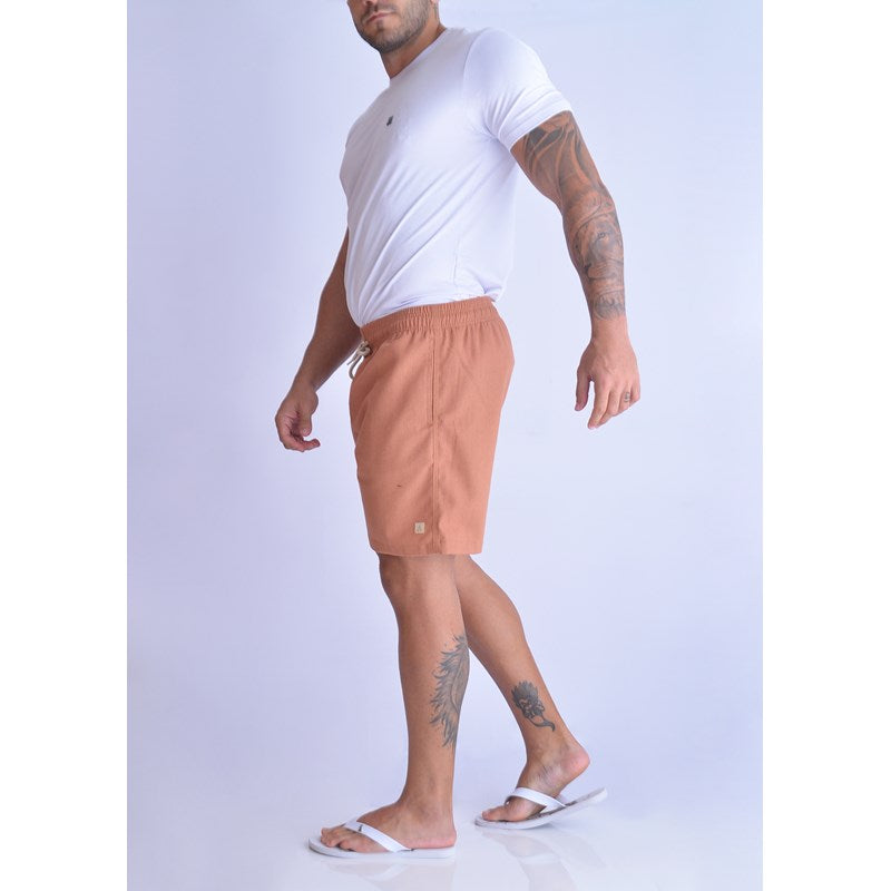 SHORT LINHO MASC LISO TERRACOTA