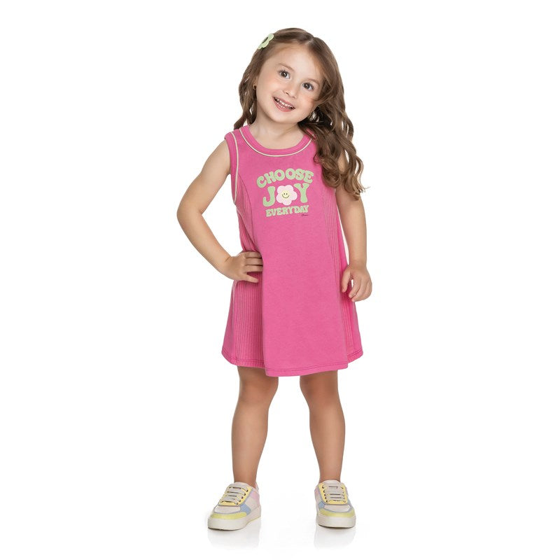 VESTIDO SM CHOOSE JOY EVERYDAY DET RIB L ROSA