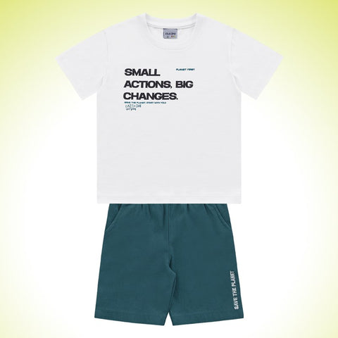 CONJUNTO MAS CAMIS SMALL ACTIONS E BERM BRANCO