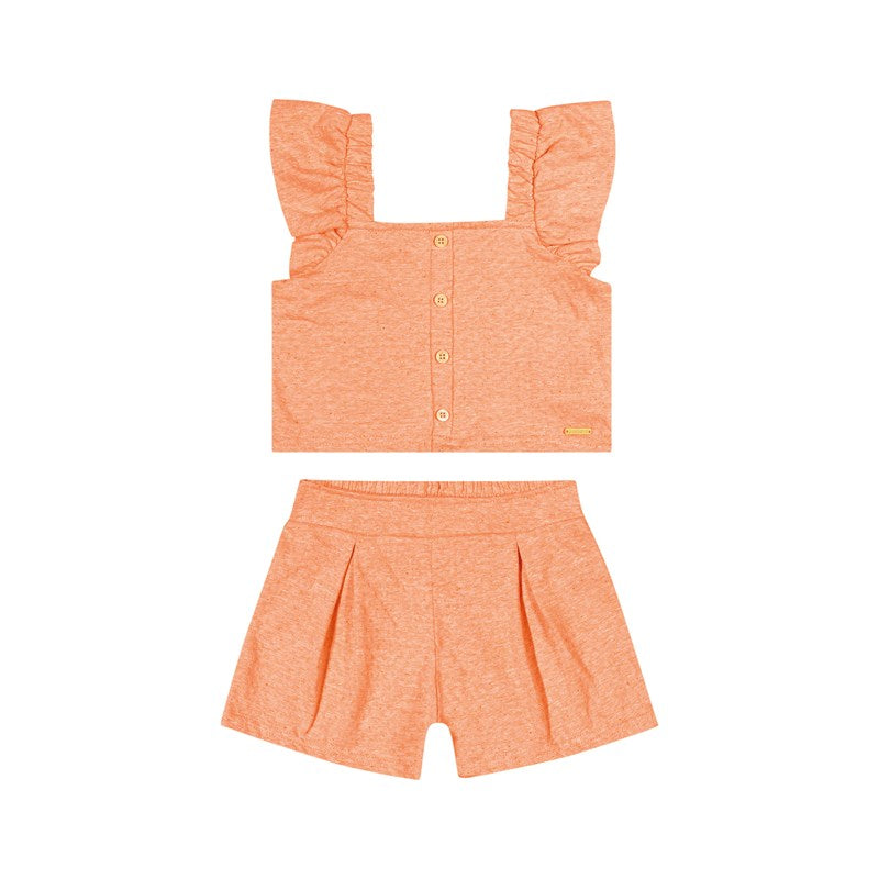 CONJUNTO FEM CROPPED ALCA BAB E SHORT LA LARANJA