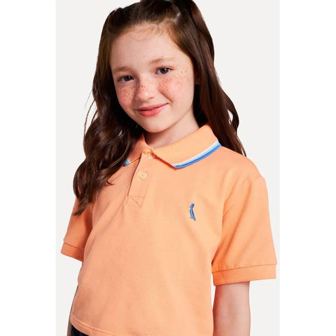 POLO RSV MINI MENINA CROPPED 3 FRISOS LA LARANJA BERGAMOTA