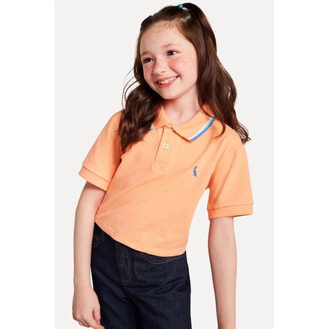 POLO RSV MINI MENINA CROPPED 3 FRISOS LA LARANJA BERGAMOTA