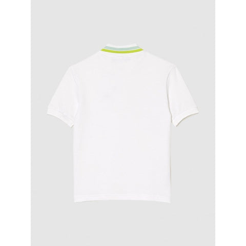 POLO LACOSTE KIDS MC MASC BASICA SBH BRA BRANCO