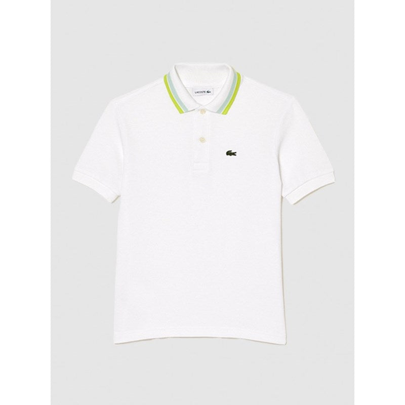 POLO LACOSTE KIDS MC MASC BASICA SBH BRA BRANCO