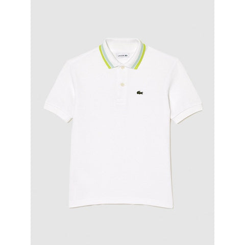 POLO LACOSTE KIDS MC MASC BASICA SBH BRA BRANCO