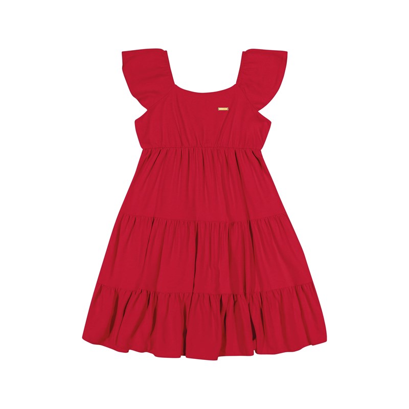 VESTIDO MC BAB E ELAST C BARRAS ELAST CO VERMELHO