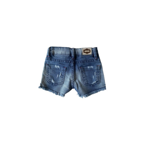 SHORTS FEM 1/3 C/ BORDADO FRENTE  TAM 01 JEANS