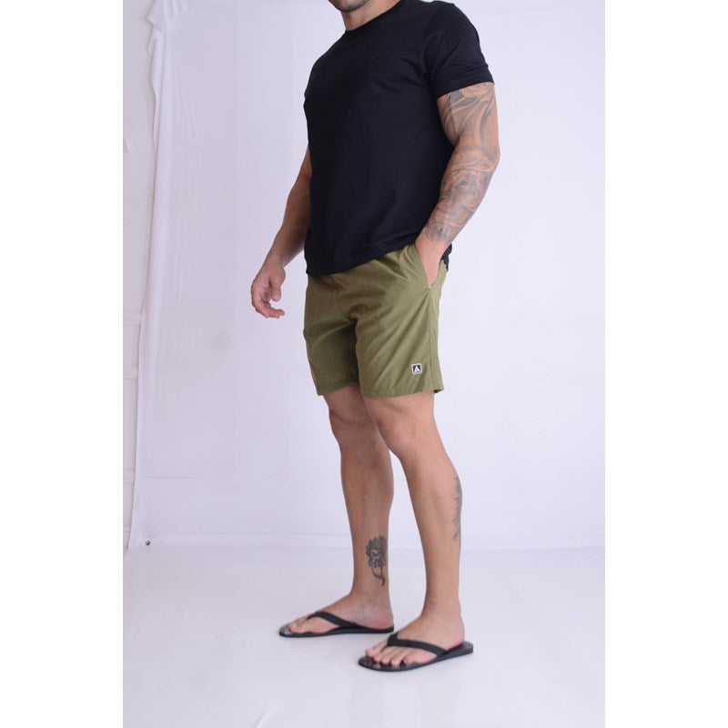 BERMUDA TACTEL PELETIZADO LISO MIL KHAKI MILITAR