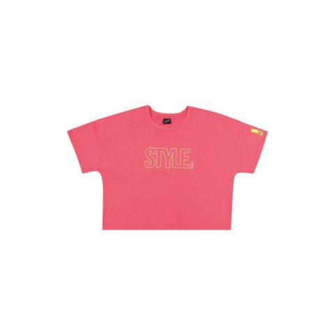 BLUSA FEM JUV MC CURTA STYLE BORD ROSA - ROSA