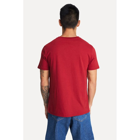 CAMISETA MC MASC SIMPLES ALGODAO PERUANO VERMELHO ESCURO