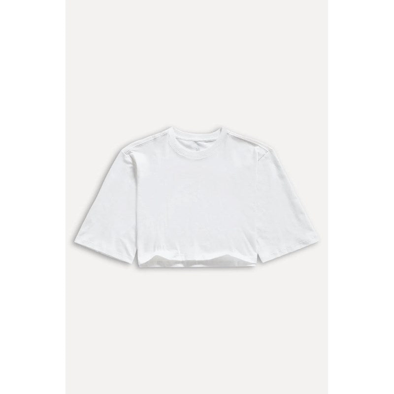 BLUSA CROPPED MC FEM SIMPLES OFF WHITE OFF WHITE