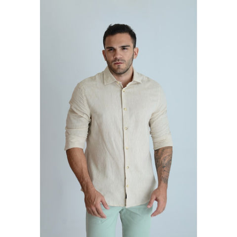 CAMISA ARAMIS ML SLIM LINHO E ALGODAO AR AREIA