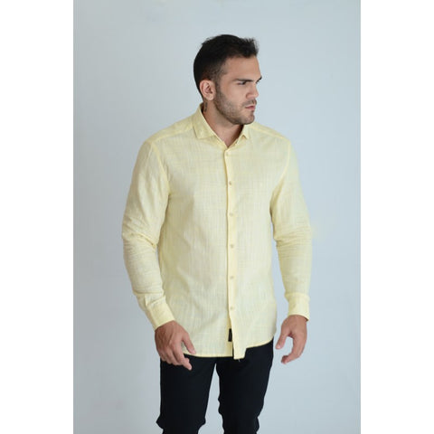 CAMISA ARAMIS ML REG ALG E LINHO LTS FIN AMARELO CLARO