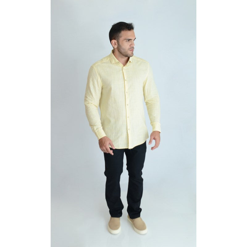 CAMISA ARAMIS ML REG ALG E LINHO LTS FIN AMARELO CLARO