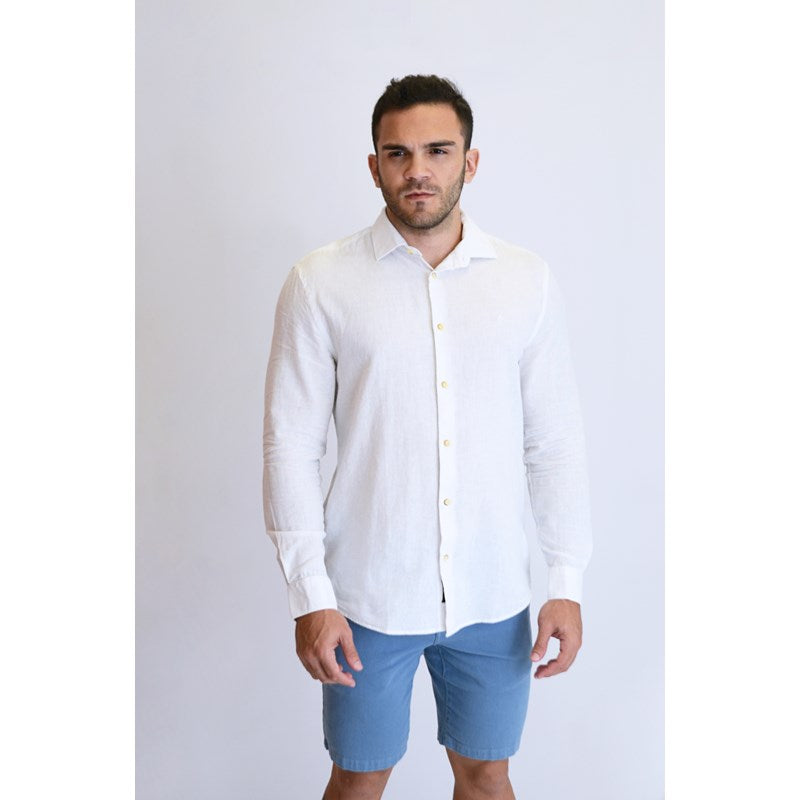 CAMISA ARAMIS ML SLIM LINHO E ALGODAO BR BRANCO