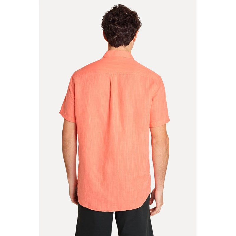 CAMISA MASC MC LINHO SIMPLES CORAL CORAL