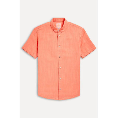 CAMISA MASC MC LINHO SIMPLES CORAL CORAL