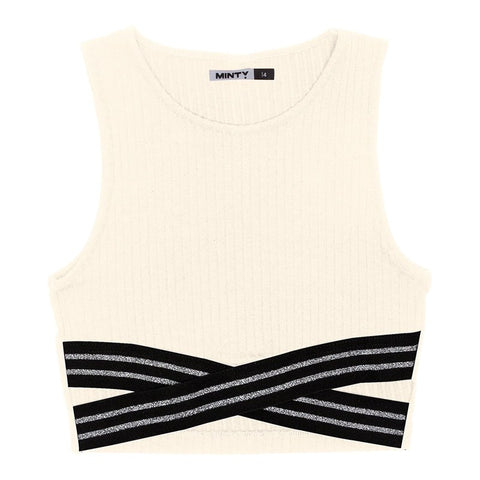 BLUSA CROP SM RIB CANEL ELAST CRUZADO BA OFF WHITE