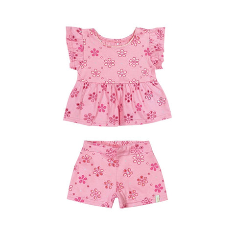 CONJUNTO FEM BATA MC BAB E SHORT LAISE F ROSA