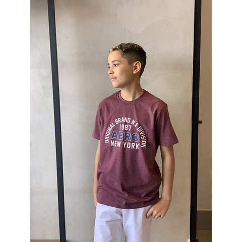 CAMISETA MC MASC TEEN SILKADA MESCLA BORDO