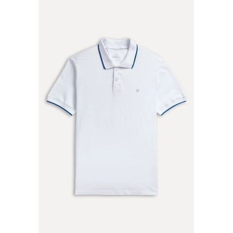 POLO MASC MC FRISOS SIMPLES BRANCO