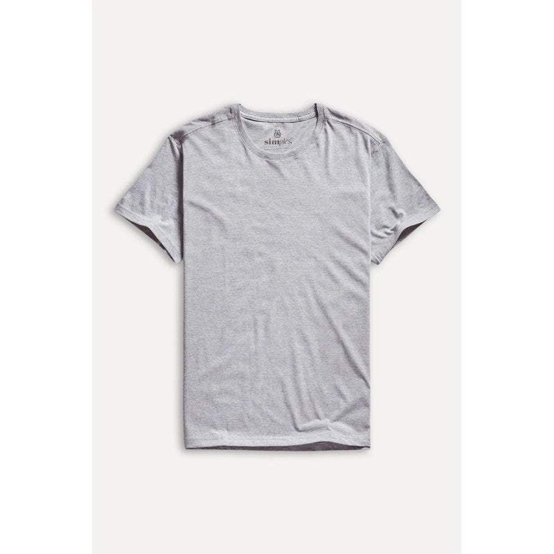 CAMISETA MC MASC SIMPLES CINZA MESCLA