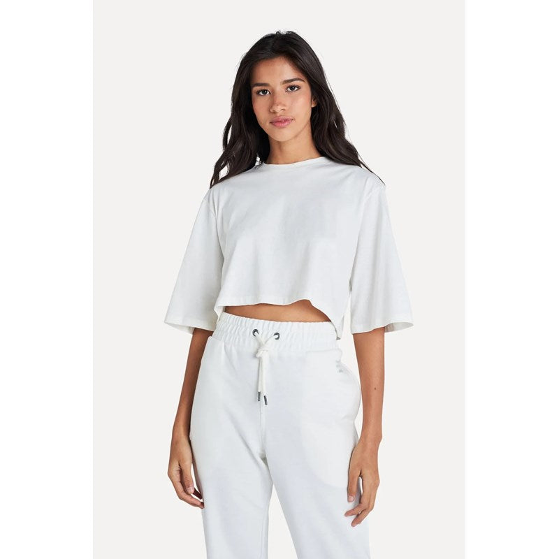 BLUSA CROPPED MC FEM SIMPLES OFF WHITE