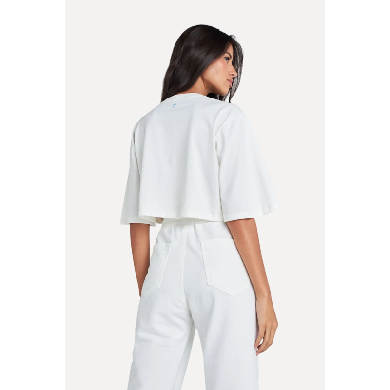 BLUSA CROPPED MC FEM SIMPLES OFF WHITE