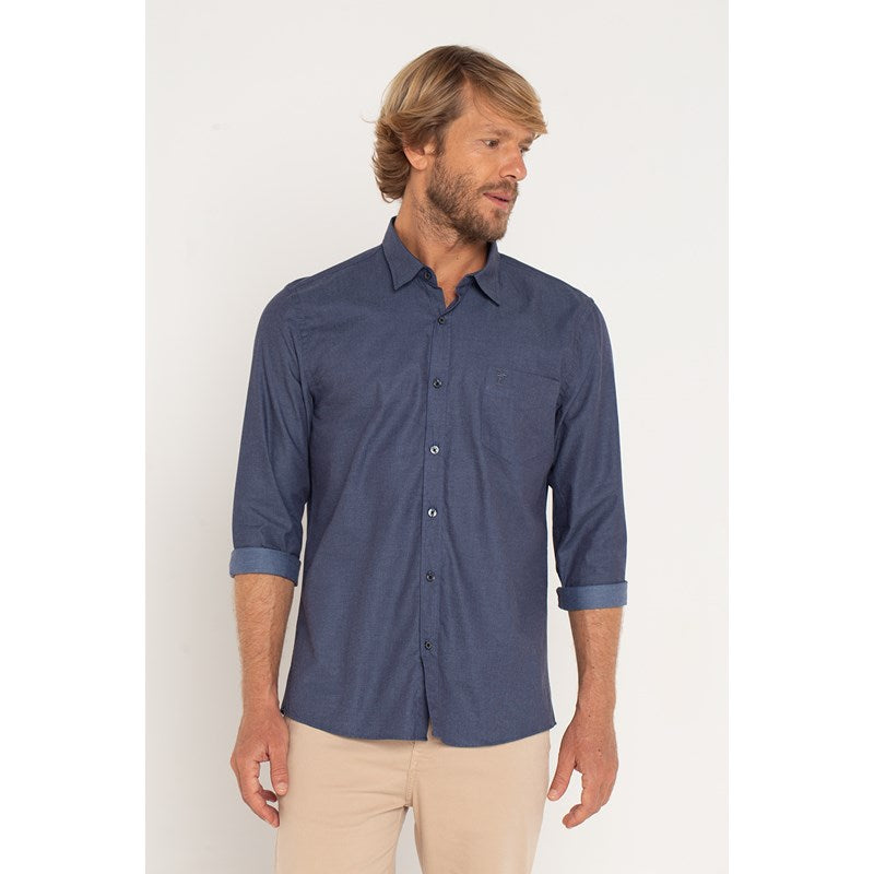 CAMISA ML BASICA MASC AD DENIM