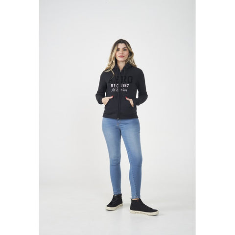 MOLETOM ABERTO FEMININO AEROPOSTALE PRETO