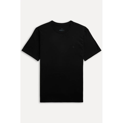 CAMISETA MC MASC LOGO SIMPLES PRETO