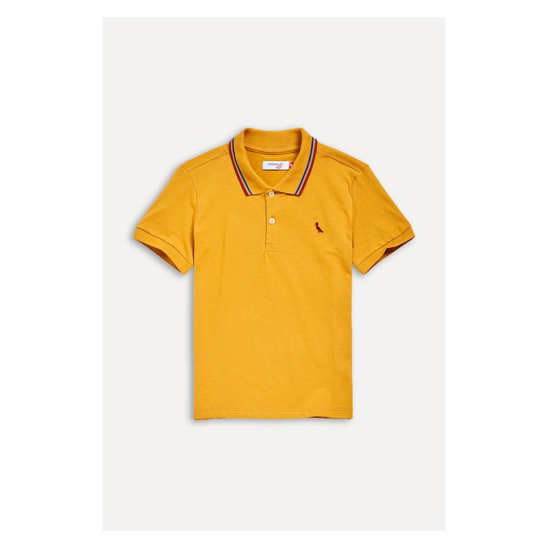 POLO RESERVA MINI PIQUET 3 FRISOS MOSTARDA