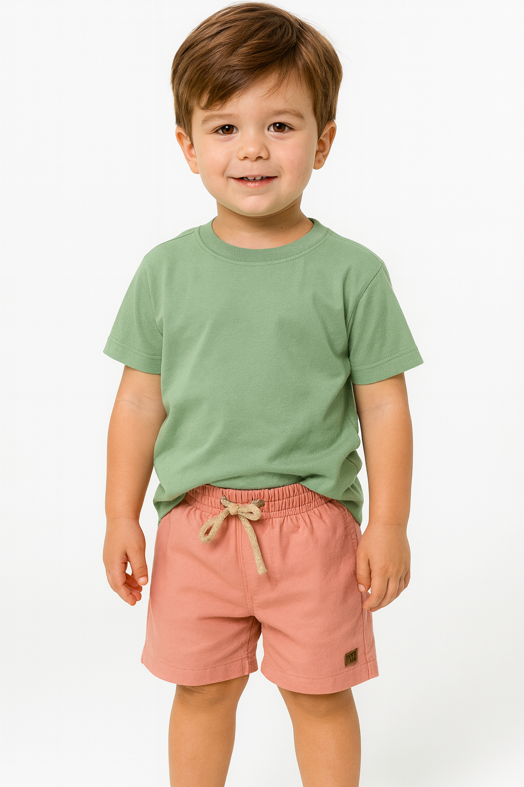 SHORT LINHO MASC KIDS LISO SALMAO