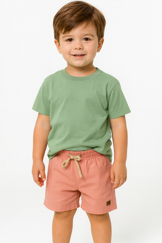 SHORT LINHO MASC KIDS LISO SALMAO