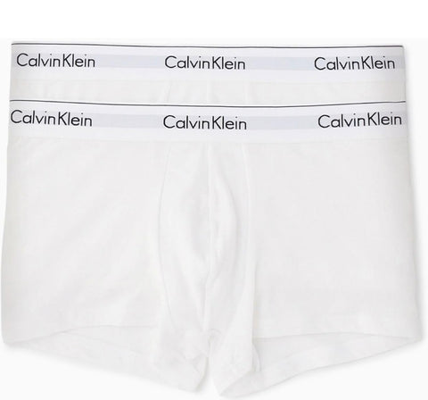 CUECA CKJ MAS TRUNK MODAL MODERN LOGO CK BRANCO
