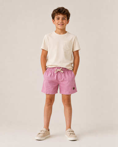 SHORT LINHO MASC KIDS LISO ROSA CLARO